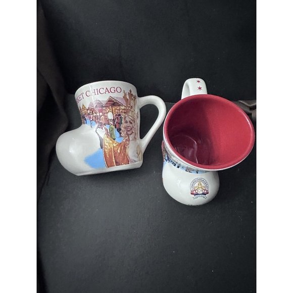 2 20TH ANNIVERSARY CHRISTKINDLMARKET CHICAGO BOOT MUGS 2015 Pair Set - Picture 2 of 12